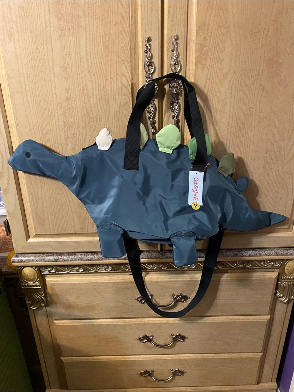 Dinosaur Shaped Tote Bag With Optional Crossbody Strap